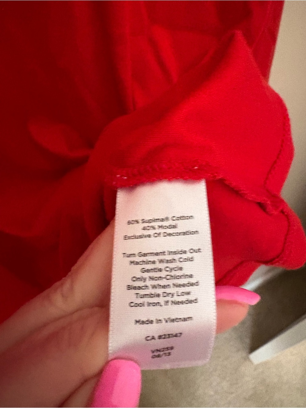 Talbots Red Scoop Neck Long Sleeve Tee Sz SP - Picture 4 of 5